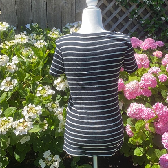 Merona Black and White Striped Tee - Picture 2 of 4